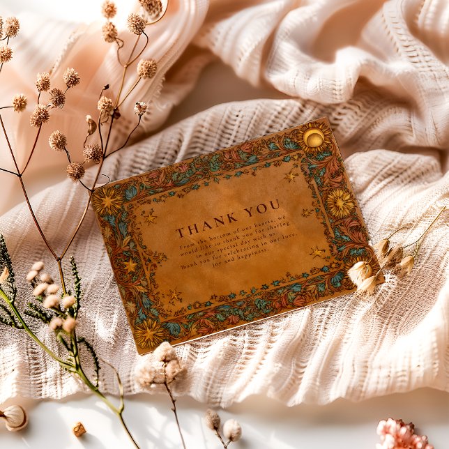 Cartão De Agradecimento Celestial Mystic Baroque Wedding (Criador carregado)