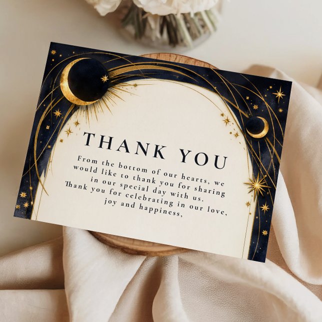 Cartão De Agradecimento Celestial Night Garden Wedding (Criador carregado)