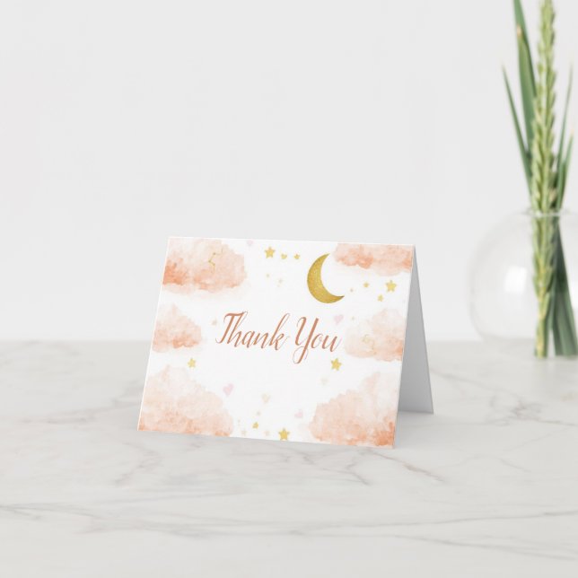 Cartão De Agradecimento Celestial Thank You Card | Watercolor Clouds (Frente)