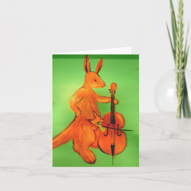 Cartão De Agradecimento Cello: Cangurus (Frente)