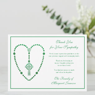 Cartão De Agradecimento Celtic Cross Rosary Simpatia Funeral Obrigado