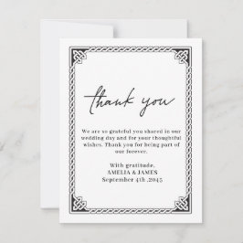 Cartão De Agradecimento Celtic Frame Wedding Thank You Card