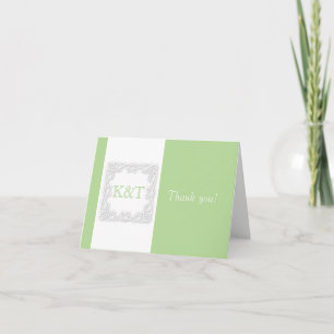 Cartão De Agradecimento Celtic Knot Initials - Customize Background color