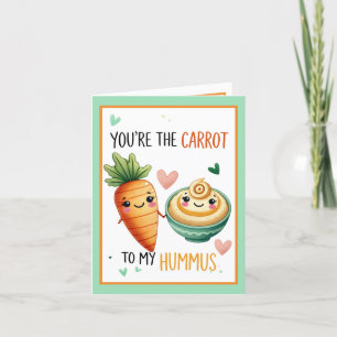 Cartão De Agradecimento Cenoura Kawaii e Hummus Fofos