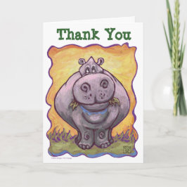 Cartão De Agradecimento Centro de Festa do Hipopótamo