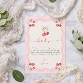 Cartão De Agradecimento Cereja na Torrada | Chá de Noiva
