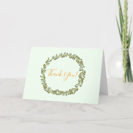 Cartão De Agradecimento Cerimônia de Baptismo Olive Wreath
