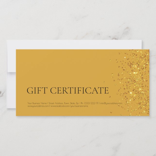 Cartão De Agradecimento Certificado de Oferta de Design de luxo Dourado Am (Frente)