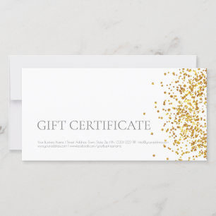 Cartão De Agradecimento Certificado de Presente de Design de Luxo Dourado