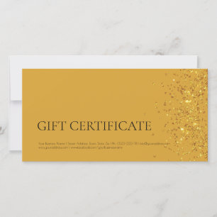 Cartão De Agradecimento Certificado de Presente de Design de Luxo Dourado