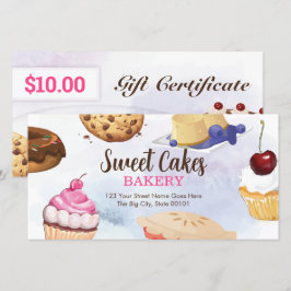 Cartão De Agradecimento Certificado de Presente de Padaria de Dessert Mode