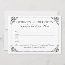 Certificado Elegante Clássico de Autenticidade