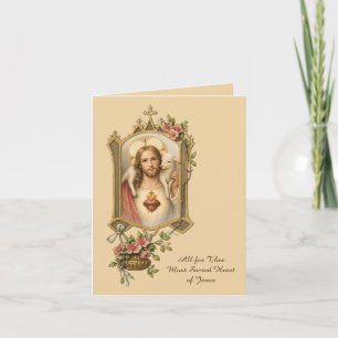 Cartão De Agradecimento Céus Religiosos Cardíacos Sagrados Tradicionais