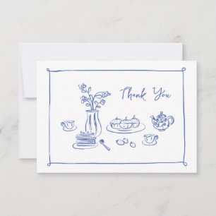 Cartão De Agradecimento Chá Bridal Escrivível De Mão Escrivado À Mão