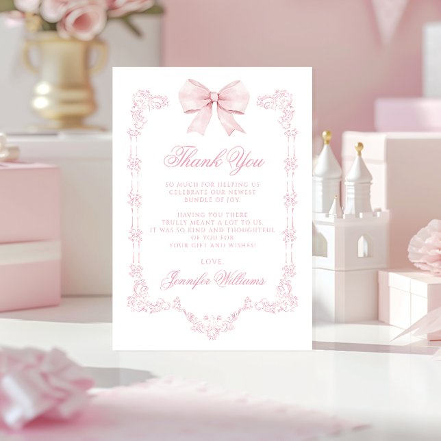 Cartão De Agradecimento Chá de Arco rosa-claro (Criador carregado)