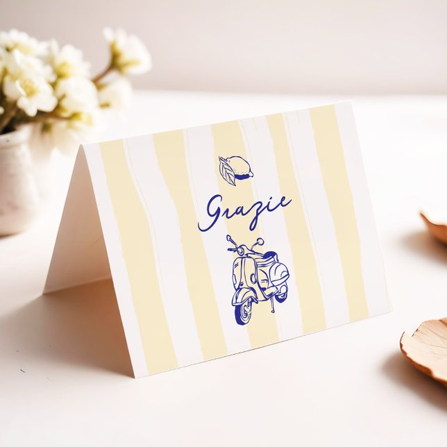 Cartão De Agradecimento Chá de Bebê Amarelo Limão Italiano La Dolce Vita (Criador carregado)