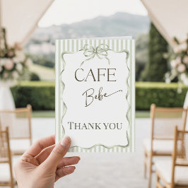 Cartão De Agradecimento Chá de Bebê Arco Neutro Retro Café Bebe