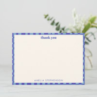 Chá de Bebê Azul Xadrez Abstrato Personalizado