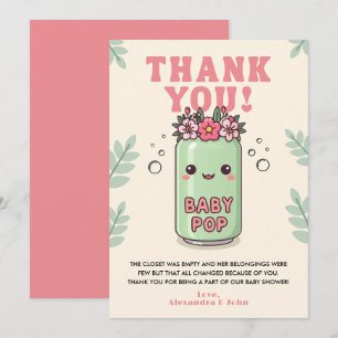 Cartão De Agradecimento Chá de Bebê Boho Kawaii Ela Está Pronta para Nasce