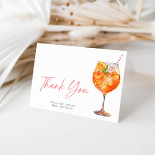 Cartão De Agradecimento Chá de Bebê com Aperol Spritz Italiano em Aquarela