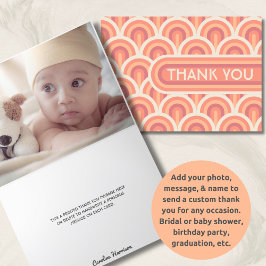 Cartão De Agradecimento Chá de Bebê com Foto Personalizada no Estilo Art D