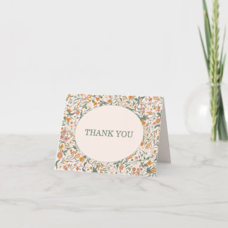 Cartão De Agradecimento Chá de Bebê Cottage Wildflower