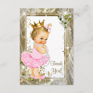 Cartão De Agradecimento Chá de Bebê da Princesa Tutu Obrigado
