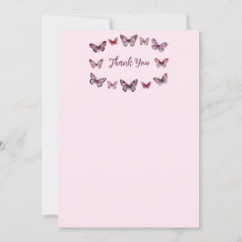 Cartão De Agradecimento Chá de Bebê de Borboletas Elegantes PERSONALIZADO