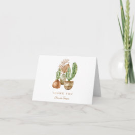 Cartão De Agradecimento Chá de Bebê de Cacto Boho Personalizado Verde Dobr