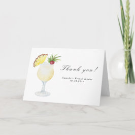 Cartão De Agradecimento Chá de Bebê de Cocktail Pina Colada