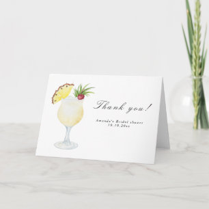 Cartão De Agradecimento Chá de Bebê de Cocktail Pina Colada