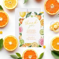 Chá de Bebê de Frutas Cítricas em Aquarela