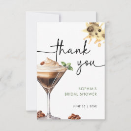 Cartão De Agradecimento Chá de Bebê de Noiva com Martini de Café Expresso