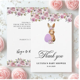 Cartão De Agradecimento Chá de Bebê de Páscoa