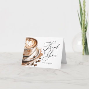 Cartão De Agradecimento Chá de Bebê de Tema Café Casamento
