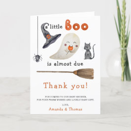 Cartão De Agradecimento Chá de bebê do Halloween Cute Ghost obrigado bebê 