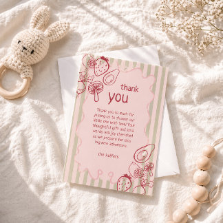 Cartão De Agradecimento Chá de Bebê do Mercado de Produtores Locais Desenh