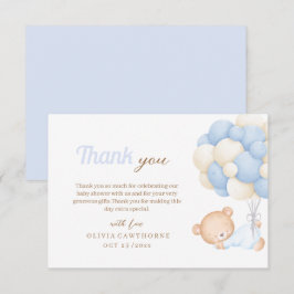 Cartão De Agradecimento Chá de Bebê do Pequeno Teddy