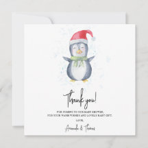 Chá de bebê do pinguim fofo do Ártico obrigado
