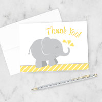 Chá de Bebê Elefante Cinza Amarelo Moderno