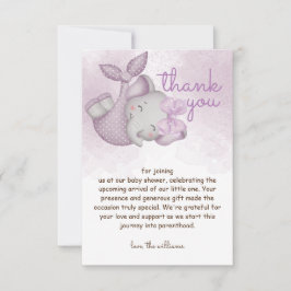 Cartão De Agradecimento Chá de bebê elefante Safari