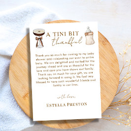 Cartão De Agradecimento Chá de Bebê Elegante Espresso Martini & Mamadeira
