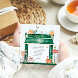 Cartão De Agradecimento Chá de Bebê em Aquarela Café Boulangerie Paris  Th