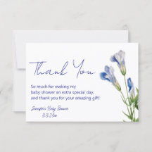 Chá de Bebê Floral Azul Desbotado em Aquarela Eleg