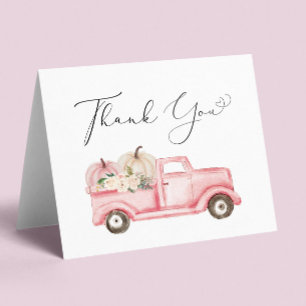 Cartão De Agradecimento Chá de Bebê Floral da Abóbora