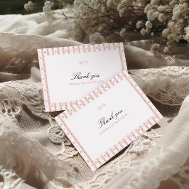 Cartão De Agradecimento Chá de Bebê Floral Rosa Arco Vintage