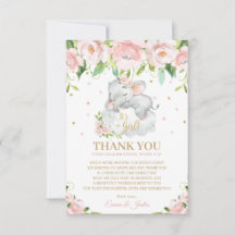 Chá de Bebê Floral Rosa Elefante Doce