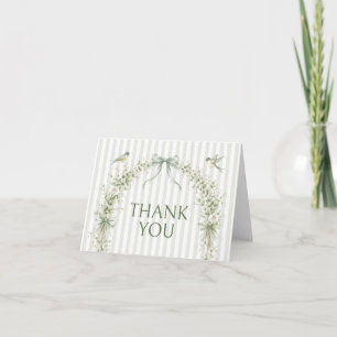Cartão De Agradecimento Chá de Bebê Floral Sage Nesting Party