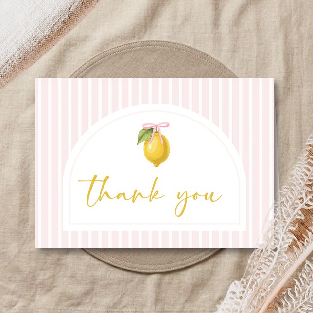 Cartão De Agradecimento Chá de Bebê Lemon Ciao (Lemon Ciao Baby Shower Thank You Card)