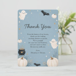 Cartão De Agradecimento Chá de Bebê Little Boo de Halloween